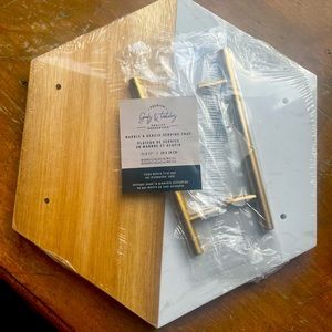 Marble and Acacia serving tray